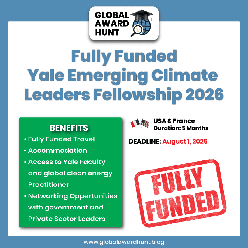 Featured image for Fully Funded Yale Emerging Climate Leaders Fellowship 2026