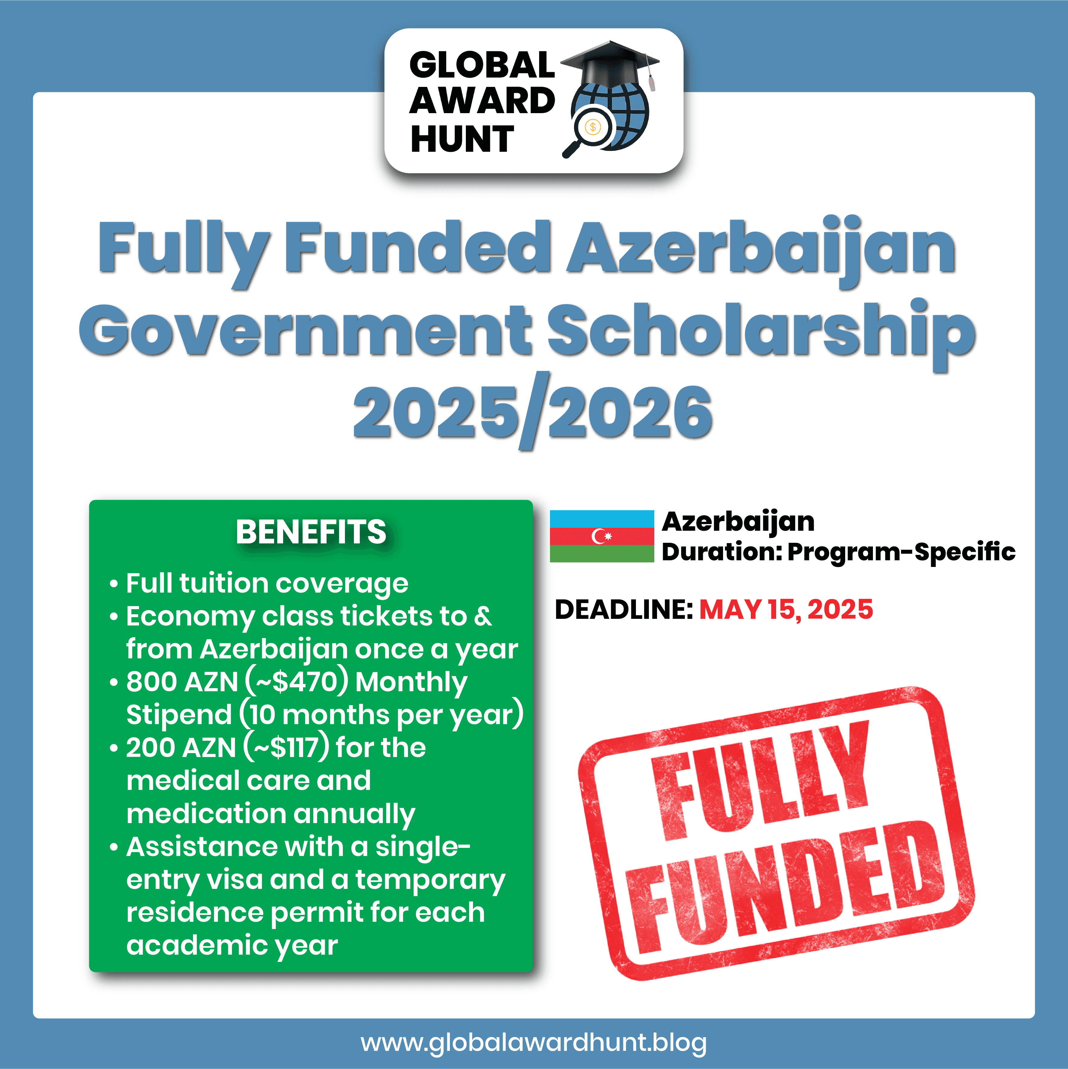 Featured image for Fully Funded Azerbaijan Government Scholarship 2025/2026