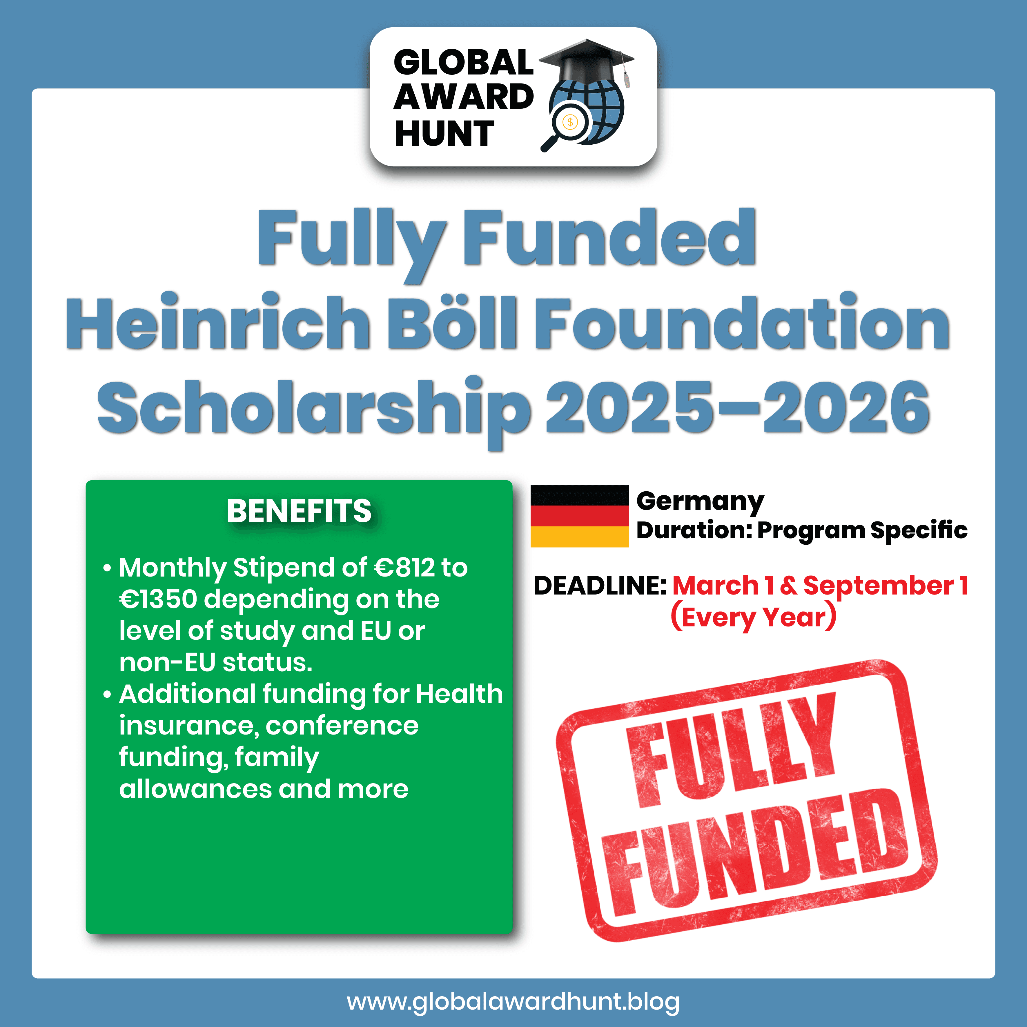 Featured image for Fully Funded Heinrich Böll Foundation Scholarship 2025–2026 in Germany