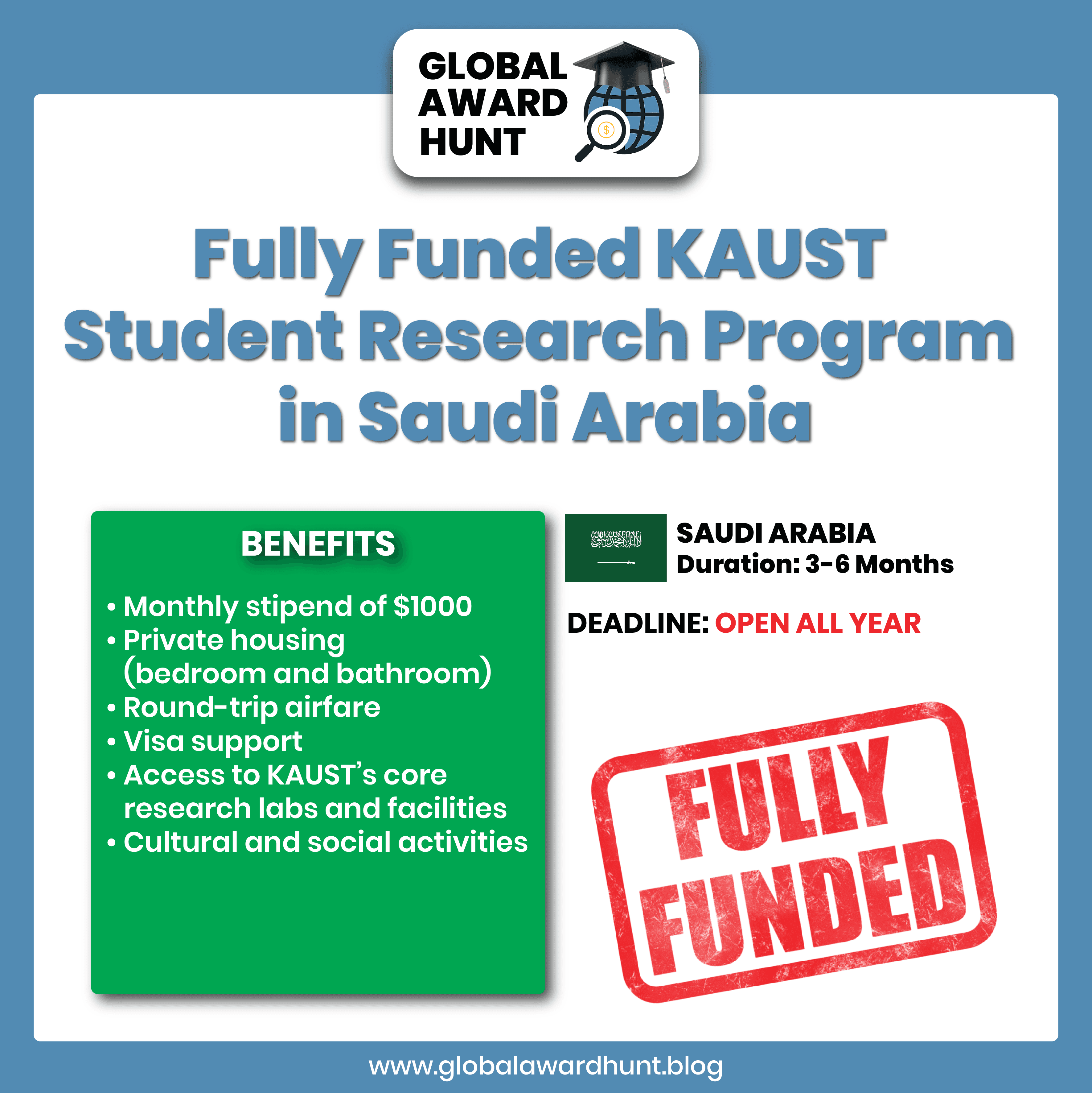 Featured image for Fully Funded KAUST Student Research Program in Saudi Arabia