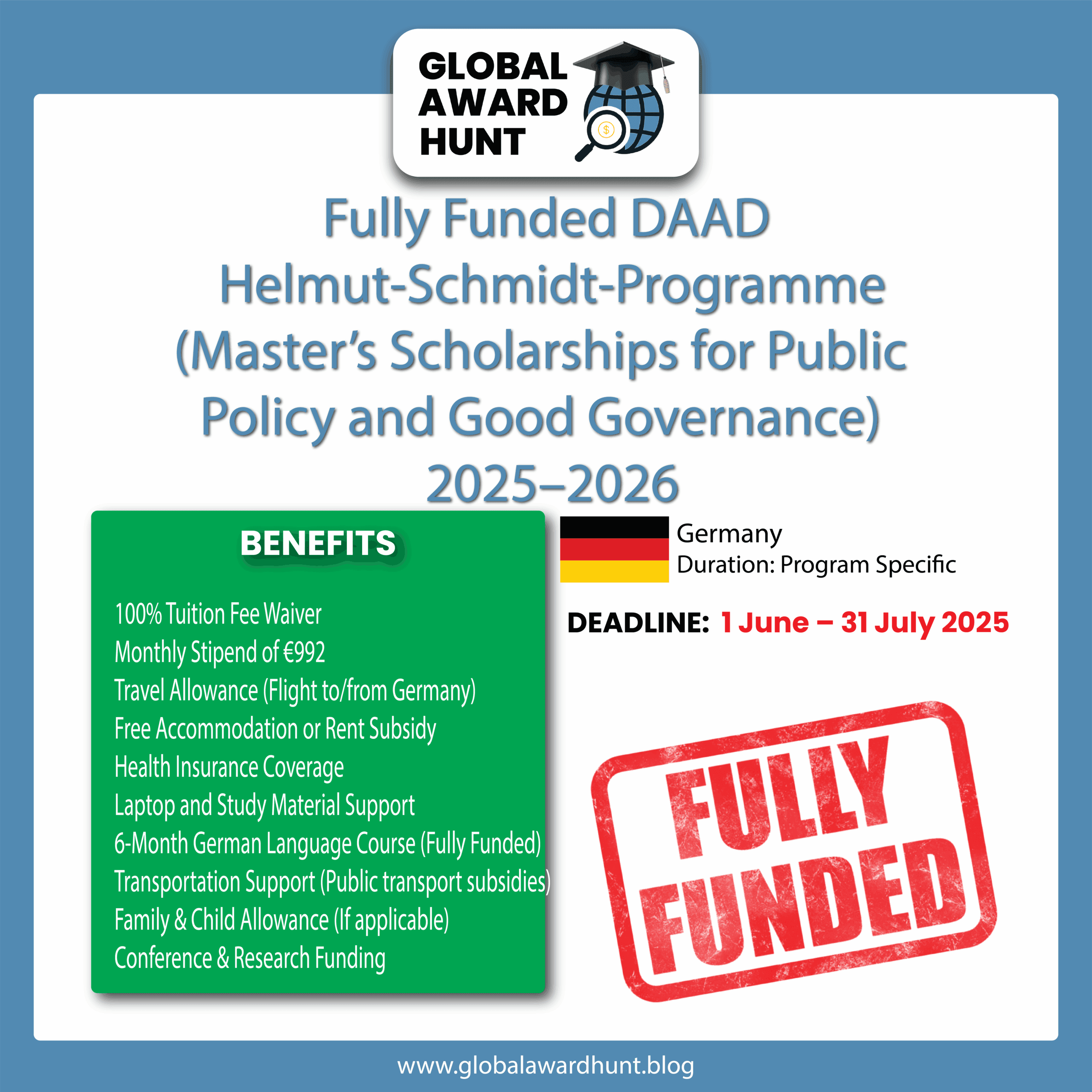 Featured image for Fully Funded DAAD Helmut-Schmidt-Programme 2025