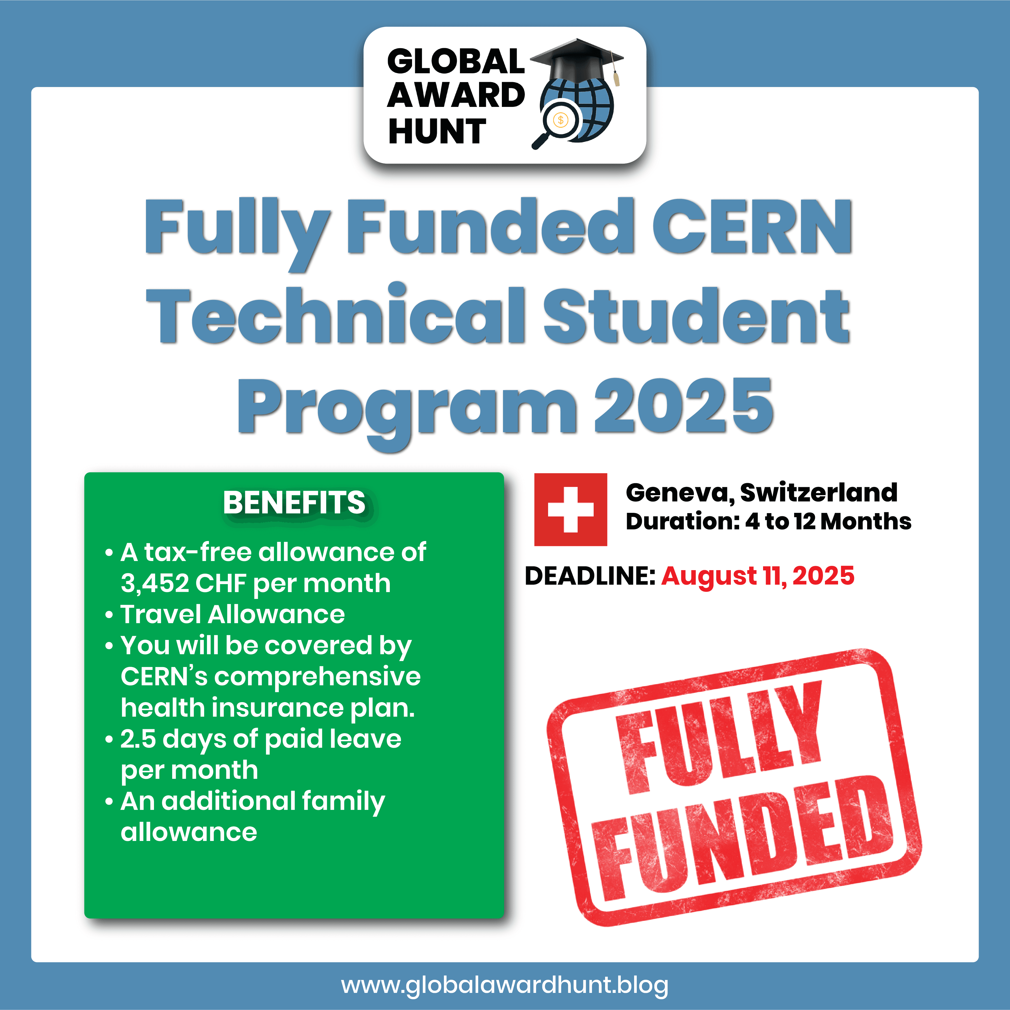 Featured image for Fully Funded CERN Technical Student Program 2025