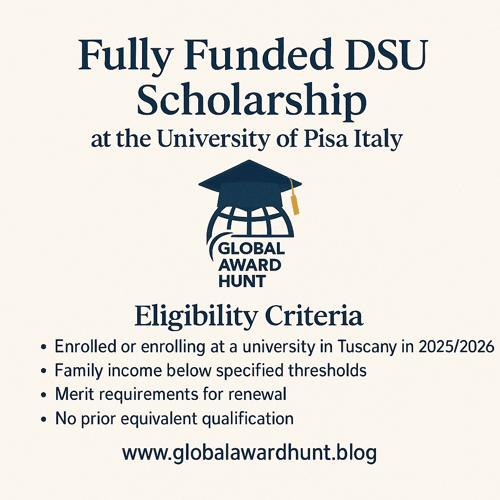 Featured image for Fully Funded DSU Scholarship at the University of Pisa Italy